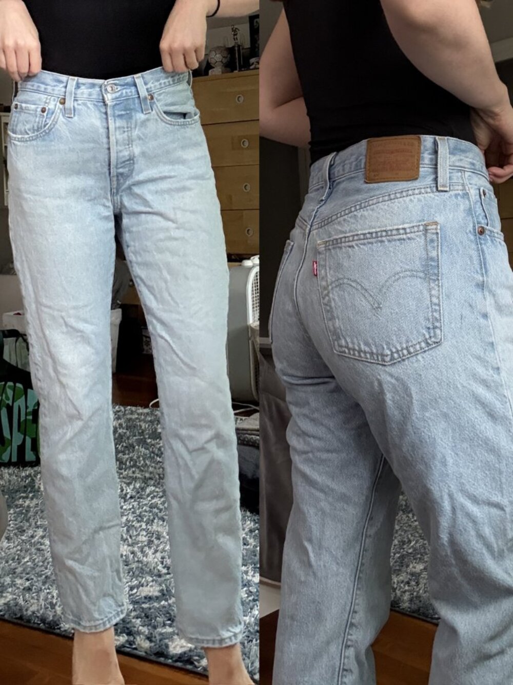 Levi's Light Wash High Rise 90s 501 Straight Leg Jeans